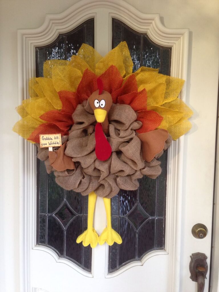 pinterest burlap turkey wreath diy
