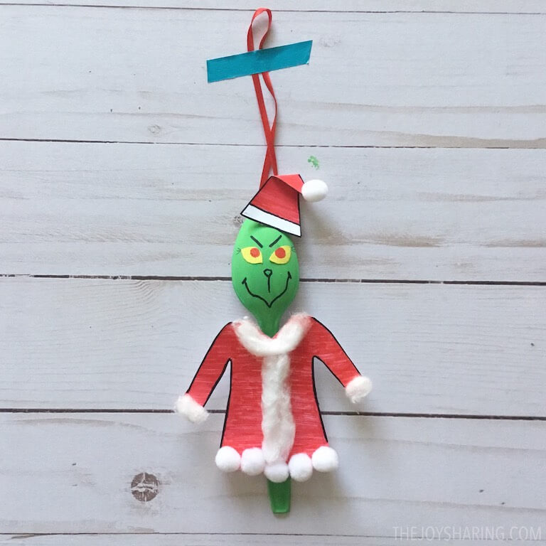 paper craft grinch ornament for kids