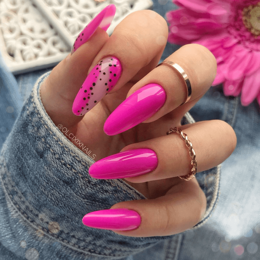 Amazon.com: Bomine Hot Pink Press on Nails Long Stiletto Fake Nails Faux  Matte Acrylic False Nails Art Tips Frosted Full Cover Nail Manicure Length  Almond Nails Party for Women and Girls 24Pcs (