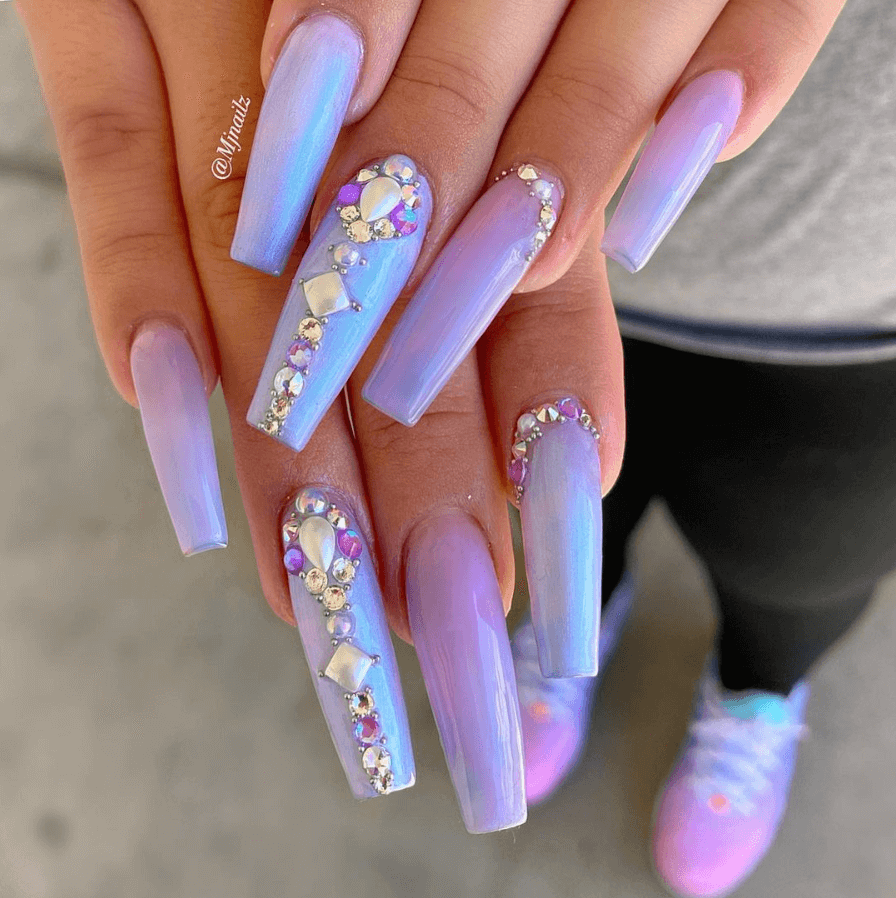 Long-purple-nails-for-summer