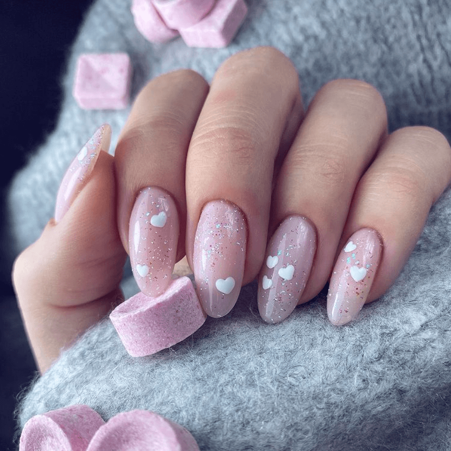 Pink-sparkles-nails
