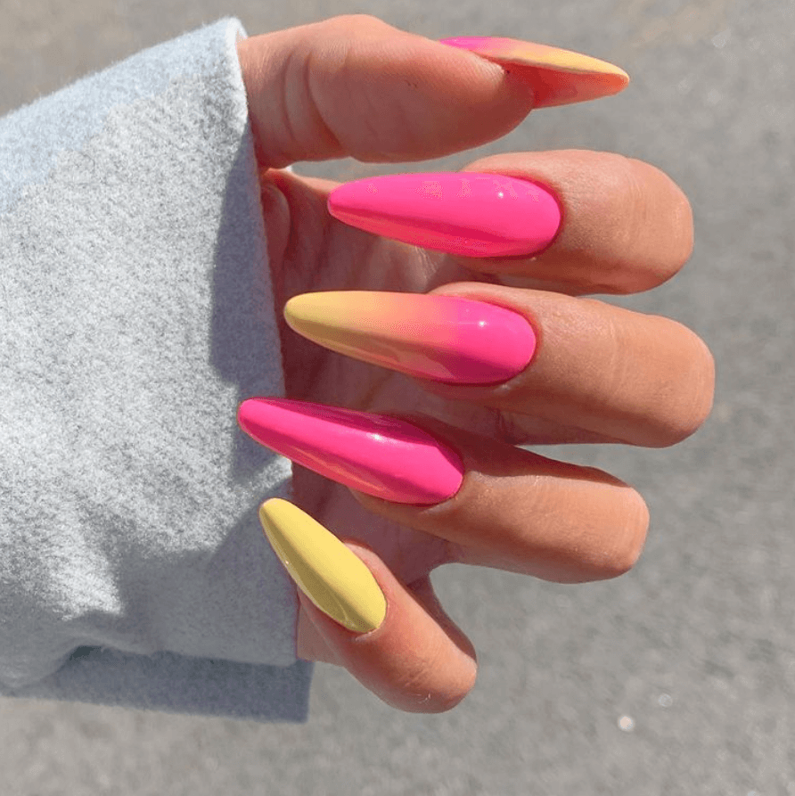 Summer-nail-candy-pink-ombre