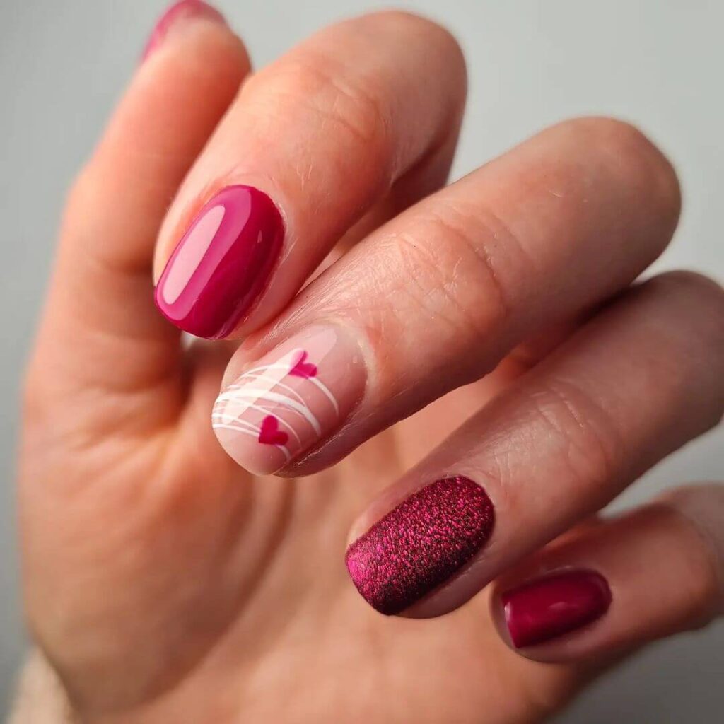 red-and-pink-heart-glitter-nails