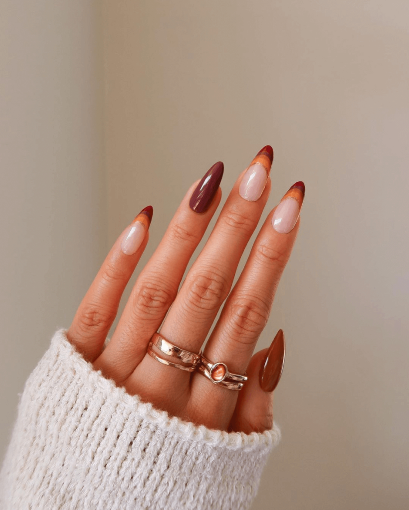 Brown-almond-french-nails