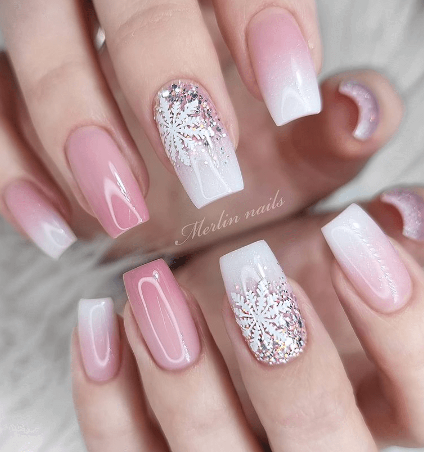 Pink-ombre-winter-nails