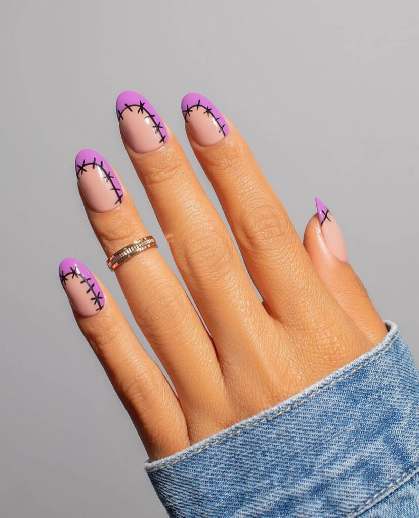 Stitched-purple-nail-art-halloween
