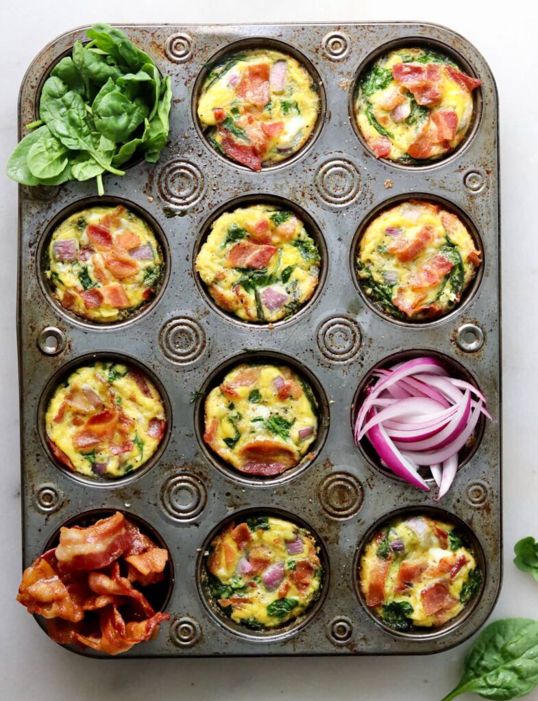 Bacon-spinach-frittata-muffins