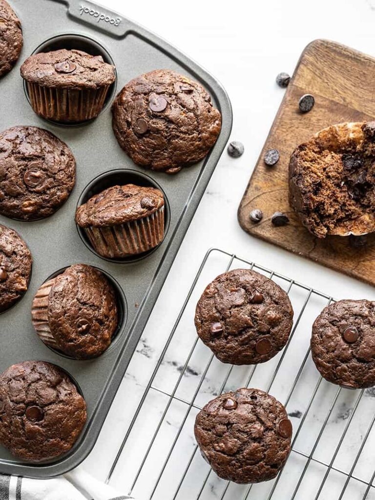 Chocolate-banana-muffins