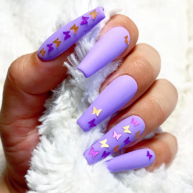 12-Matte Lavender Nails