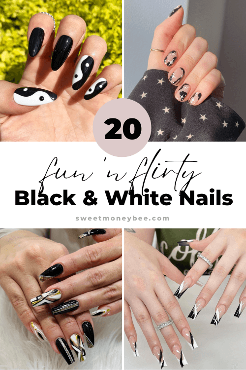 167 - Black and White Nails