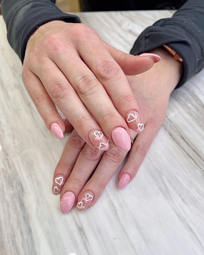 01-Pink Acrylic Nails