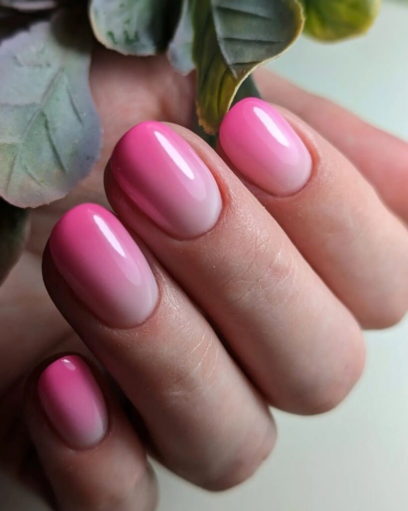 03-Pretty in Pink and White Ombre Nails-J