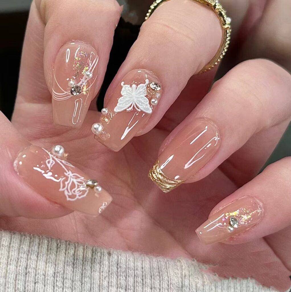 10-Butterfly-on-Rose-Nails