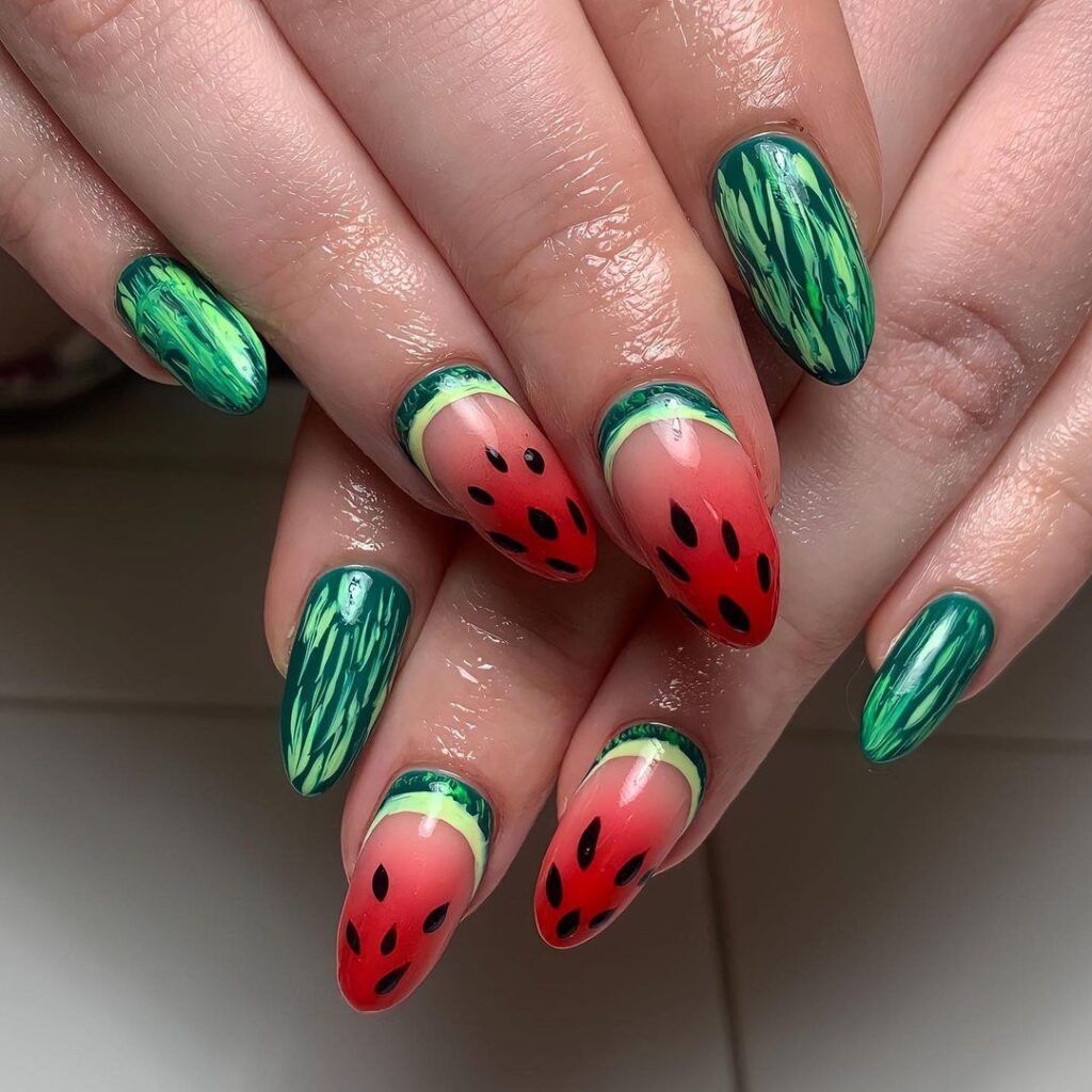 19-Watermelon Nails