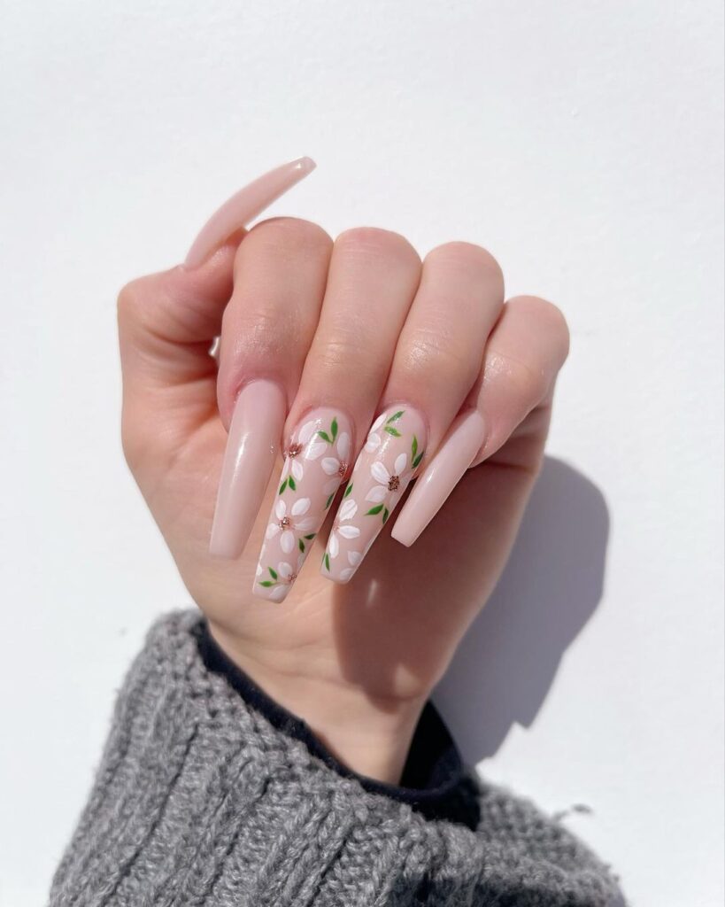 06-Floral Coffin Nails