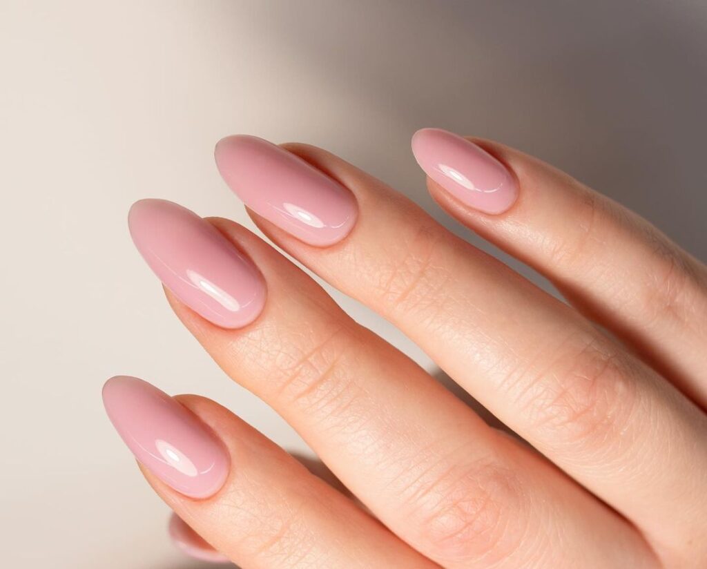 09-Nude Pink Almond Nails