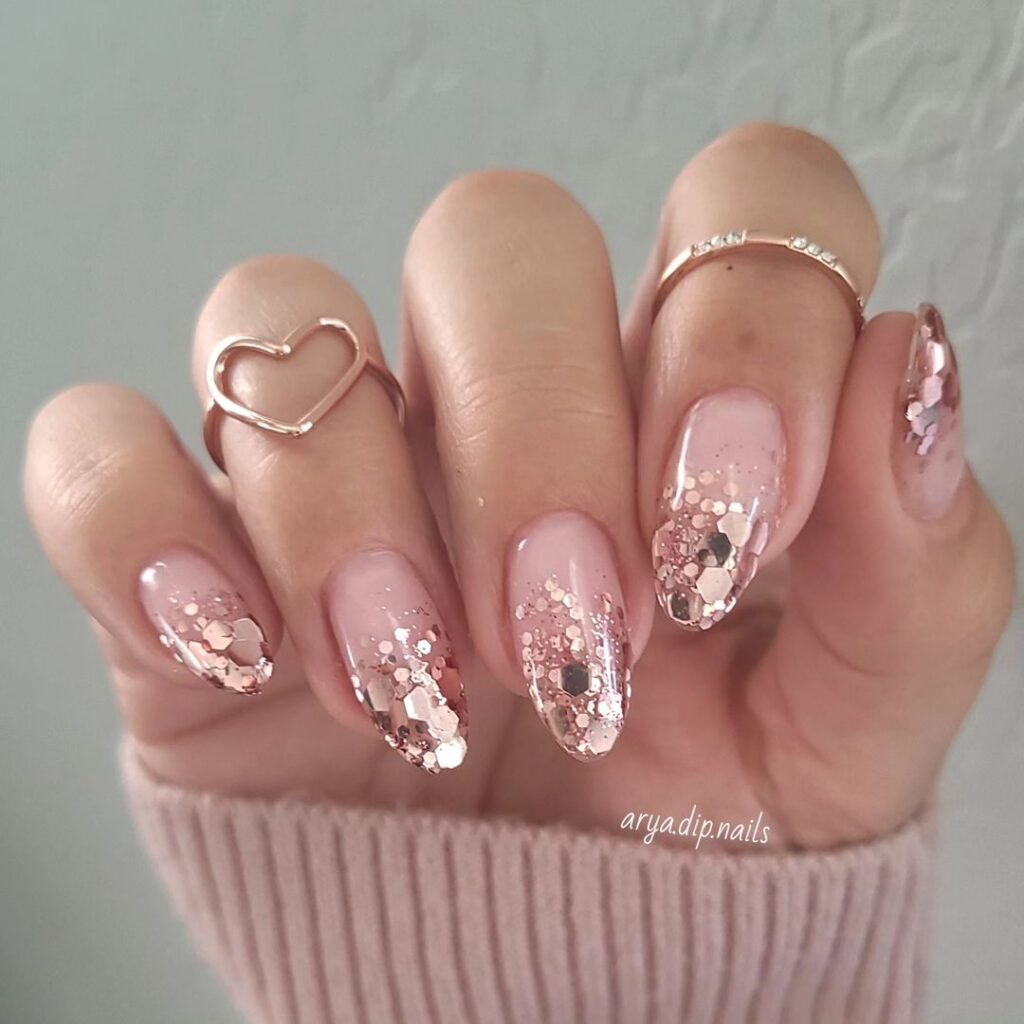 Elegant-glitz-gradient-rose-gold-ombre-nails