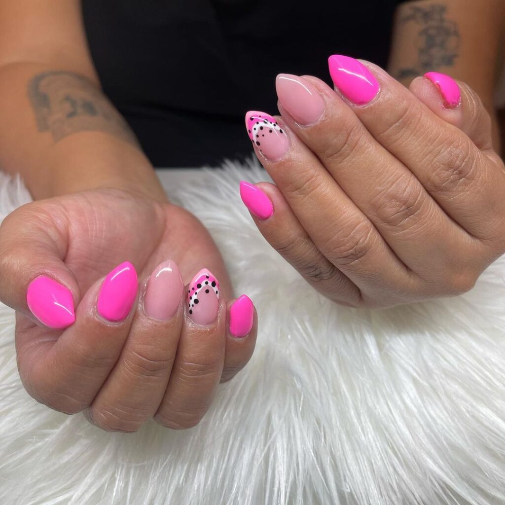09-Pretty in Pink Stiletto Nails