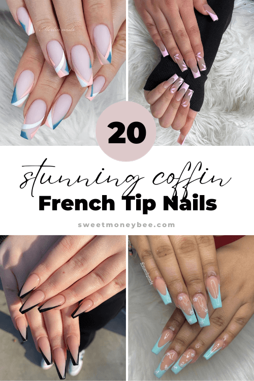 200 - Coffin French Tip Nails