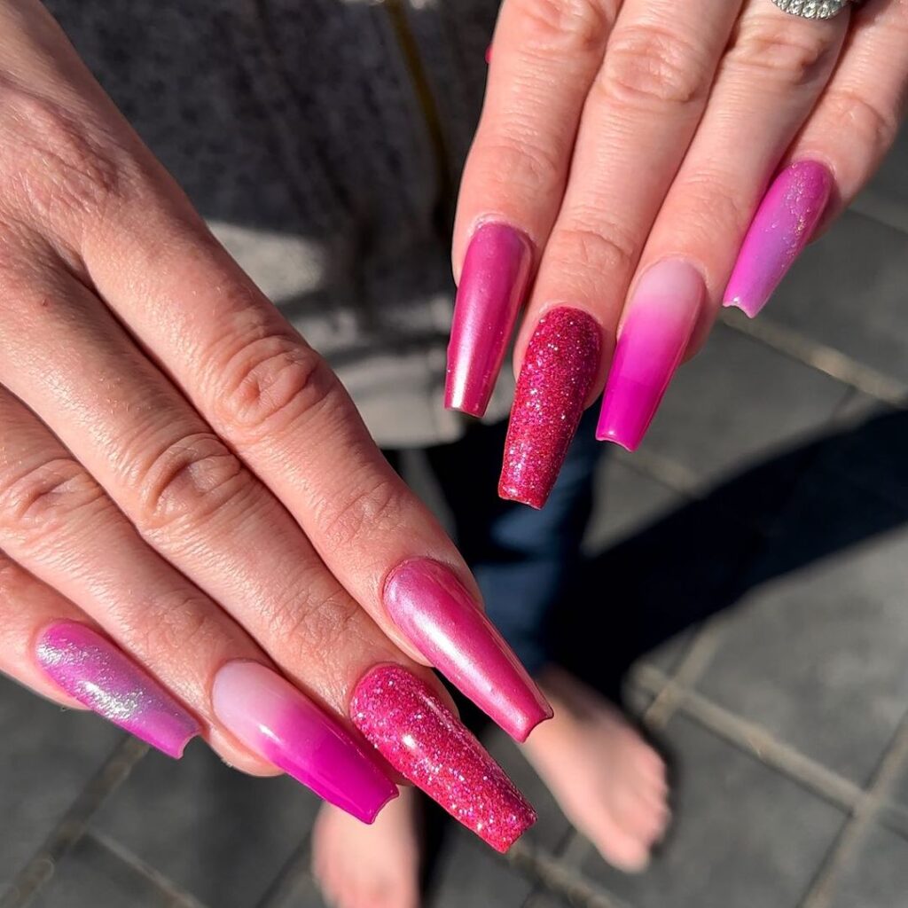 19-Gorgeous Hot Pink Stiletto Nails