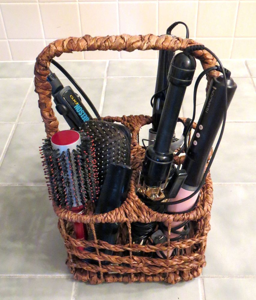 Basket-caddy-for-hair-tools-organizing