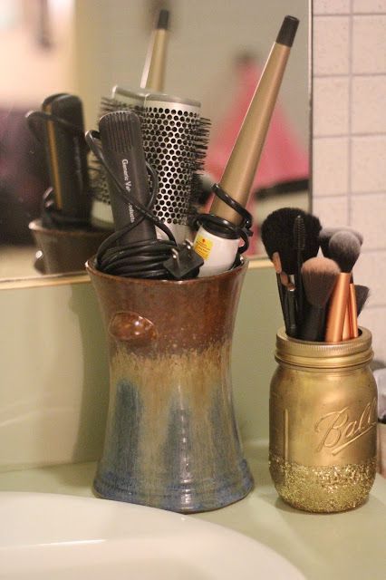 Cheap-diy-vase-decor-hot-hair-tools-organizing
