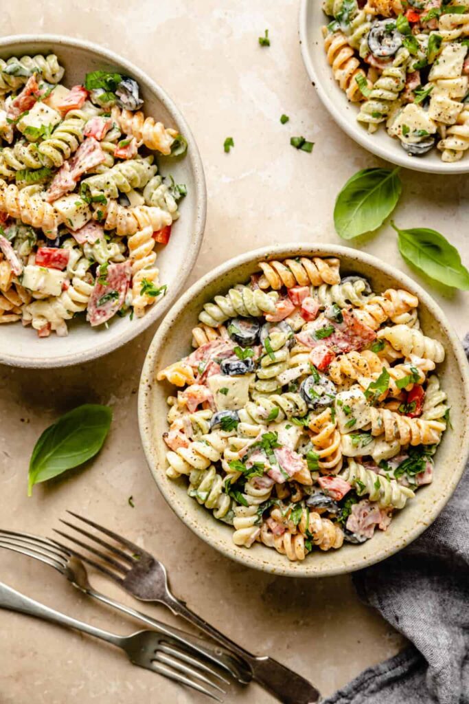 Creamy-italian-pasta-salad-dinner