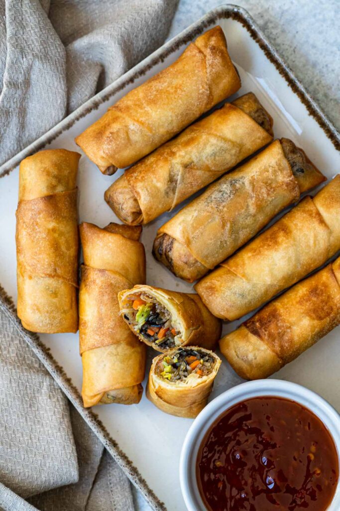 Crispy-vegan-spring-rolls-christmas-potluck-appetizer