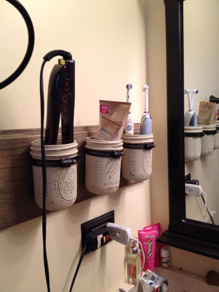 DIY-mason-jar-storage-hair-tools-holder