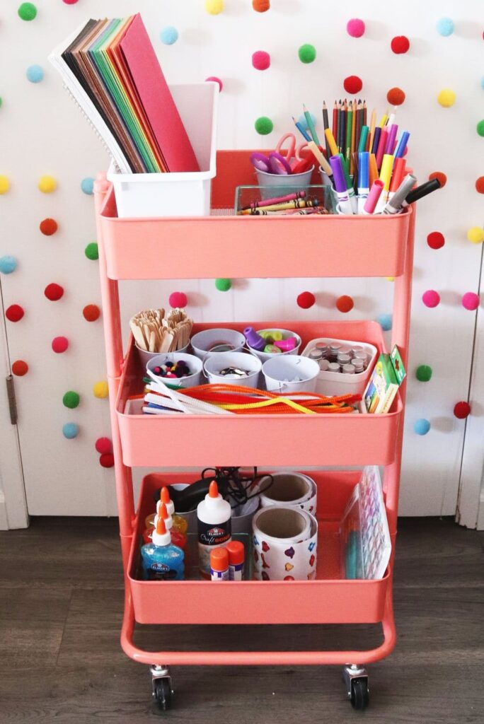 Kids-art-cart-organization