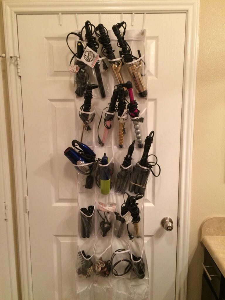 Shoe-organizer-for-hair-styling-tools-organizing