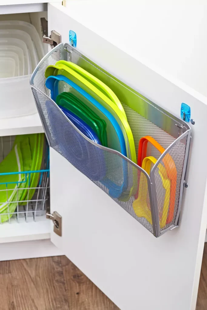 DIY-file-holder-tupperware-lid-holder-for-cabinet-doors