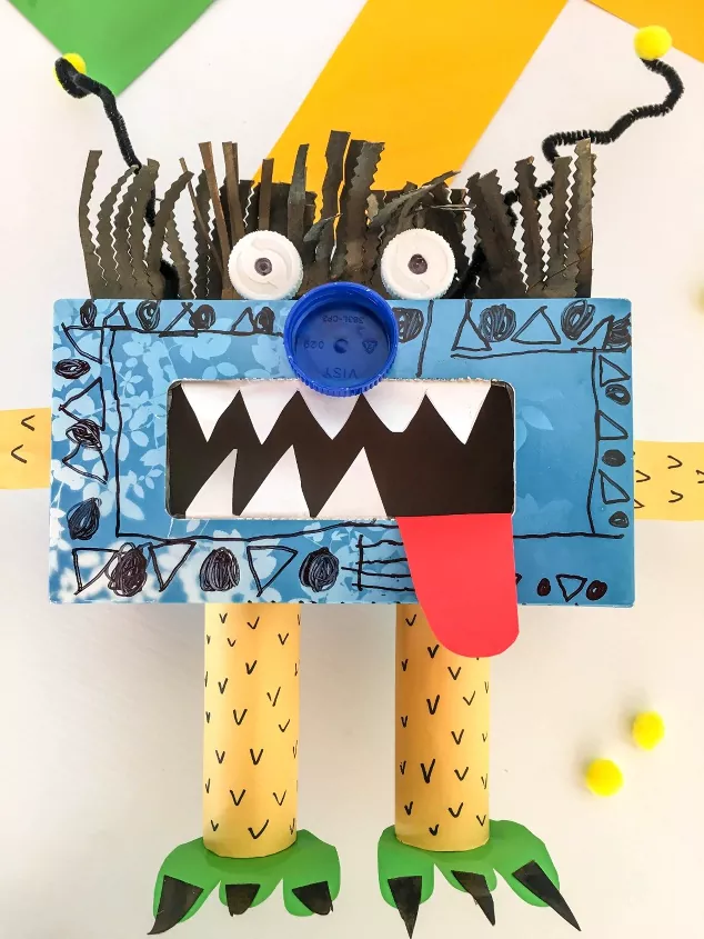 Fun-recycled-tissue-box-monster-crafts